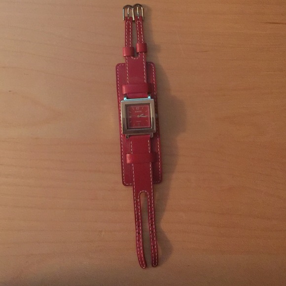 Red Leather Watch - Picture 2 of 2