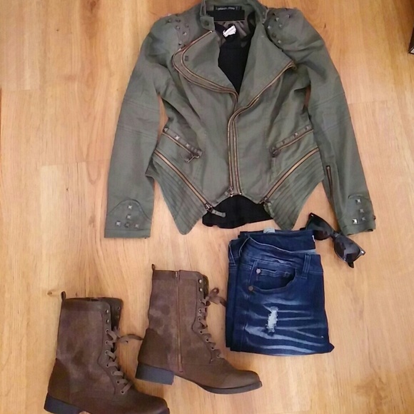 Studded Denim Blazer