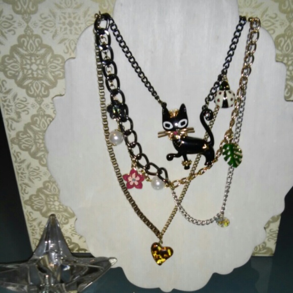Authentic Betsey Johnson Kitty Necklace