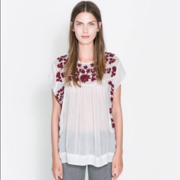 Zara Embroidered Top