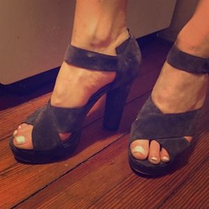 Michael Kors grey suede heels