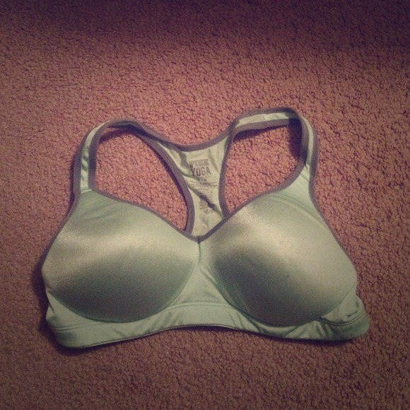 Teal blue PINK yoga sports bra