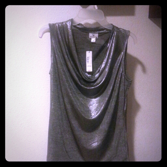 Sexy silver foil blouse