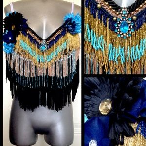 Rave bra with black tutu and original headband.