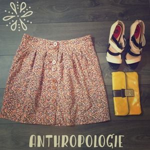 Anthropologie Elevenses Corduroy Skirt