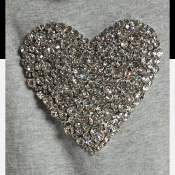 Twisted Heart Gray Hoodie w/ rhinestones NEW PICS!
