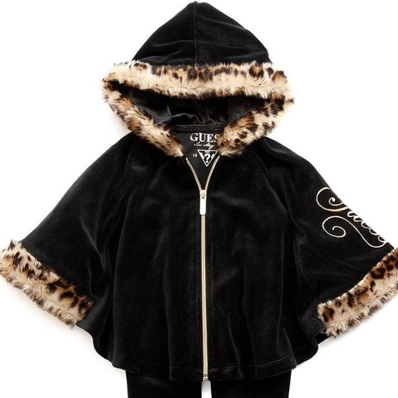 Guess Children's fur faux fur lined poncho! - Picture 1 of 3