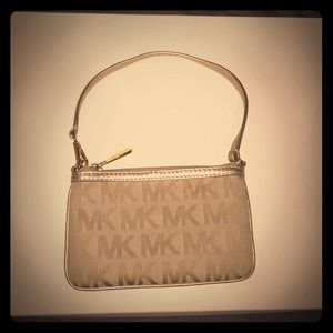 Gold Michael Kors Logo Wristlet