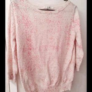 Speckled hot pink and white sweater / top