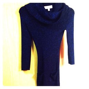 bright blue sweatshirt