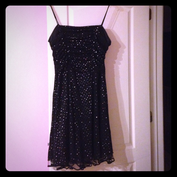 Black sequence spaghetti strap dress