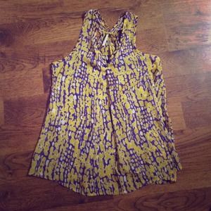 Purple and yellow printed tank