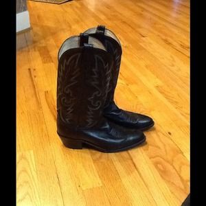 Black leather dan post men's