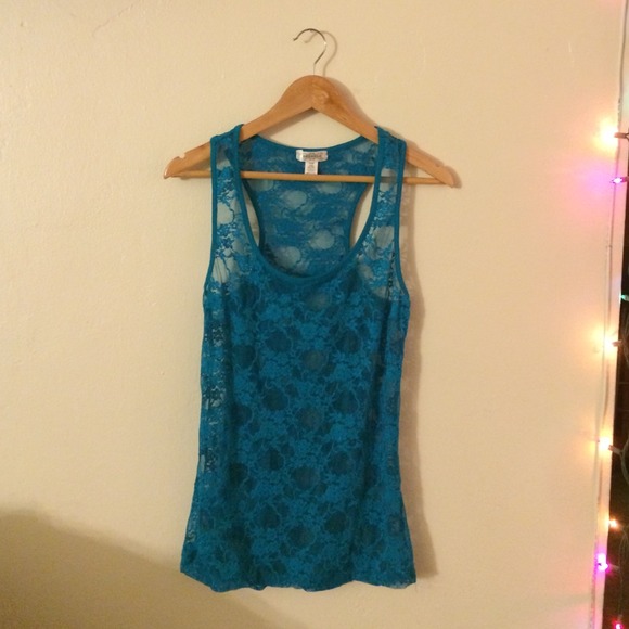Blue Lace Tank Top- Worn Once!