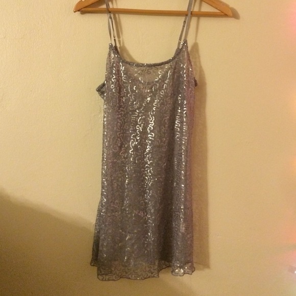Silver Sequin Tank Top