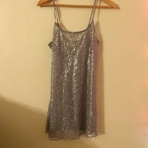 Silver Sequin Tank Top