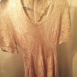 Boho beige lace short dress. Size S. Never worn.