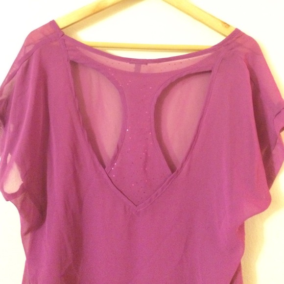 Charlotte Russe Sheer Purple Blouse - Picture 2 of 4