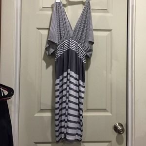 Grey and white dress