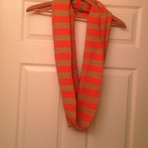 Orange and gold infinity scarf