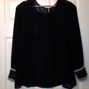 Long sleeve sheer top