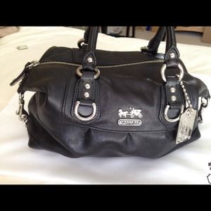 Black COACH leather handbag