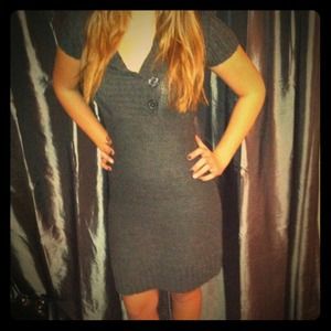 Dark grey sweater dress