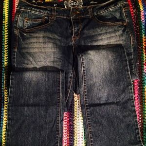 S.O. Brand boot cut jeans.