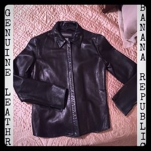 Black Genuine leather BANANA REPUBLIC jacket.
