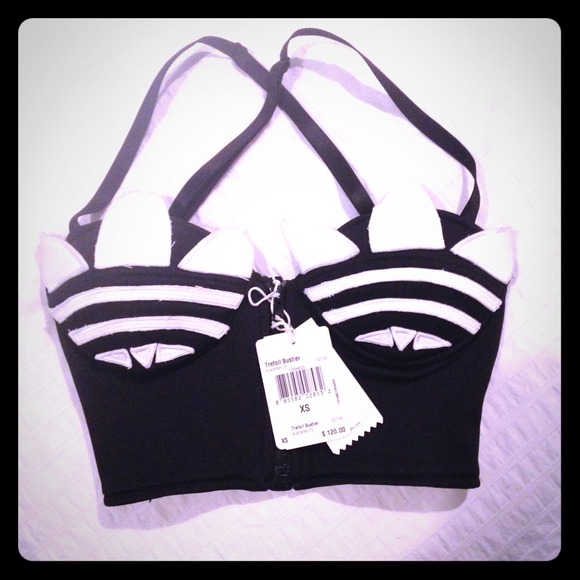 Jeremy Scott Tops - Jeremy Scott adidas trefoil bra crop top bustier