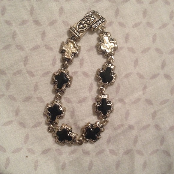 Silver Jesus cross bracelet