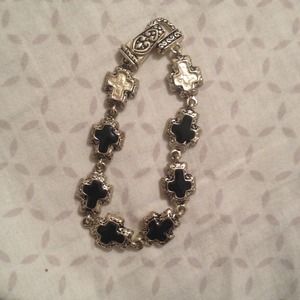 Silver Jesus cross bracelet