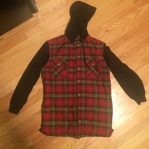 TopShop Plaid Hooded Jacket