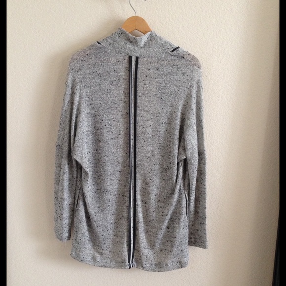 | marbled sweater w/ leather piping | - Picture 4 of 4