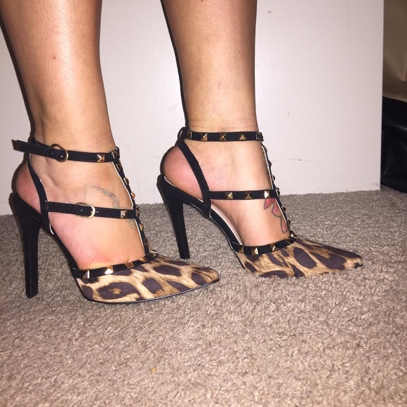 Leopard Print, Stud Heels