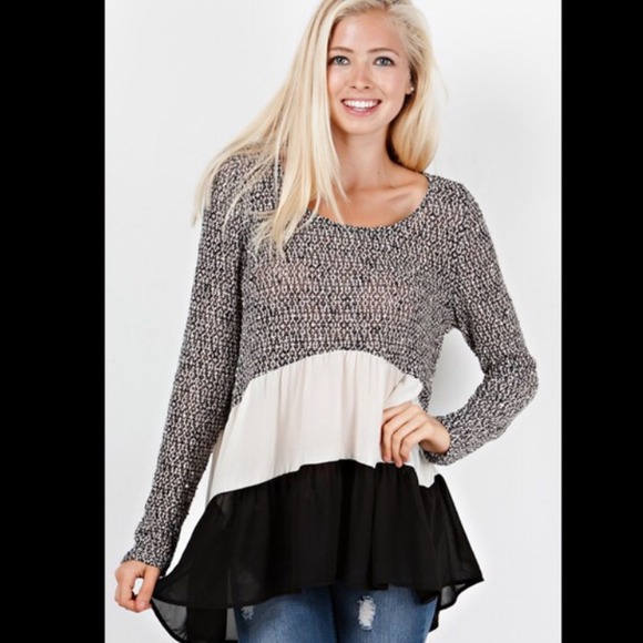 ❤️SOLD OUT❤️Color Block Knit Tunic Blouse❤️ - Picture 2 of 4