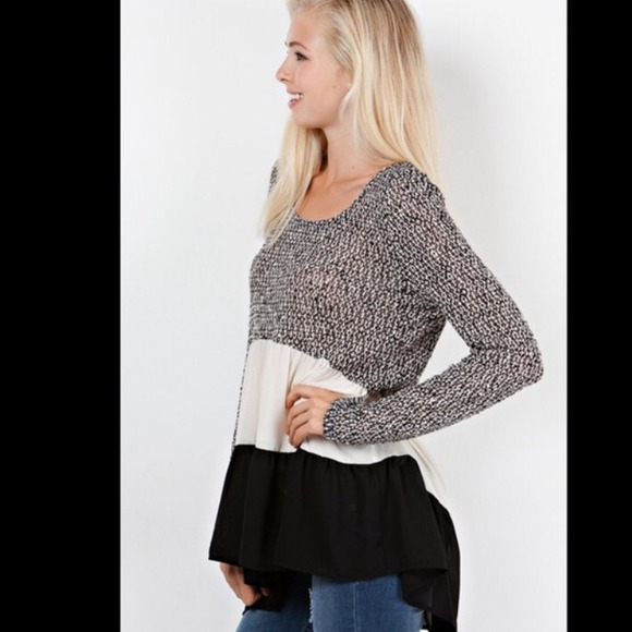 ❤️SOLD OUT❤️Color Block Knit Tunic Blouse❤️ - Picture 3 of 4