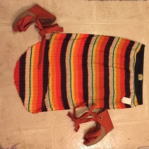 burnt orange wrap sandals