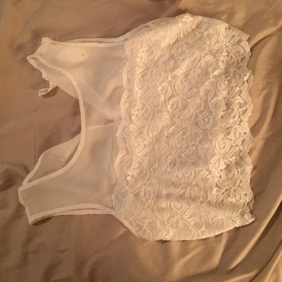 White Lace Crop Top