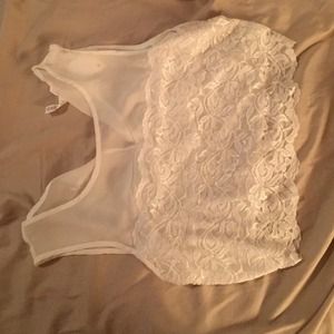 White Lace Crop Top