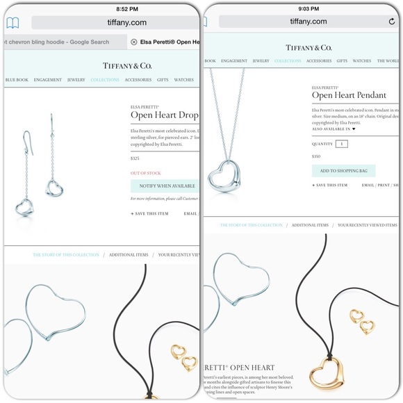 ❌❌SOLD ON EBAY❌❌Tiffany&Co necklace&earring set - Picture 3 of 3