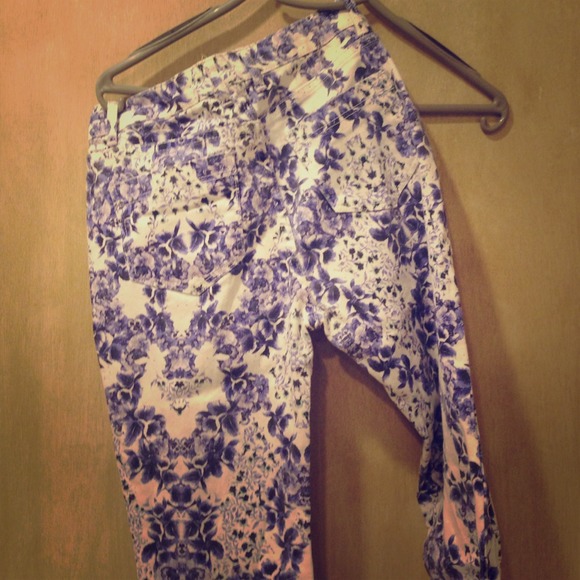 Floral Patterned Colour Skinny Jeans