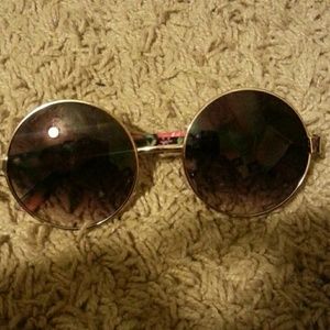 Flower print round sunglasses