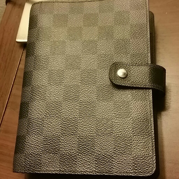 NWOT MEDIUM DAMIER AGENDA DARK GREY