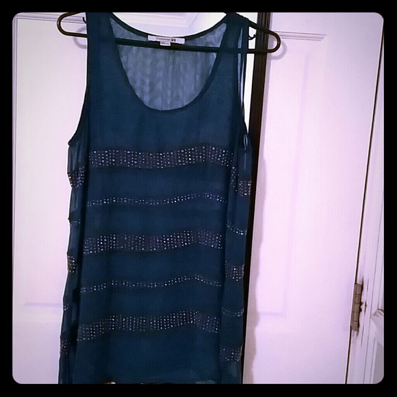 Teal Forever 21 Sheer Tank - Picture 1 of 4