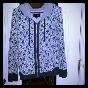 Floral Print Zip Up Sweatshirt