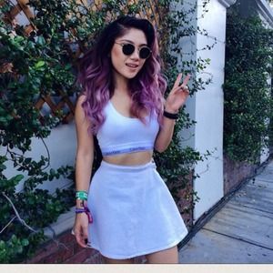 Denim American Apparel Skirt (Lilac)