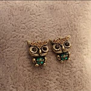 Available! Owl lady stud earrings
