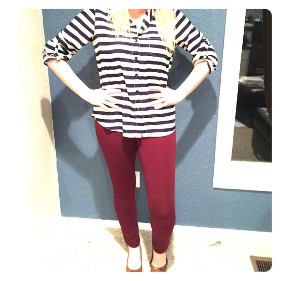 Stripped Navy Shirt & Maroon pants