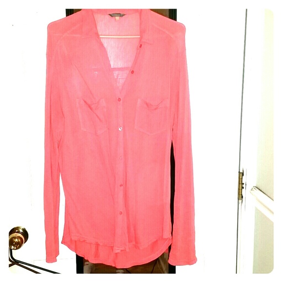Nordstrom Coral Button Up - Picture 1 of 4